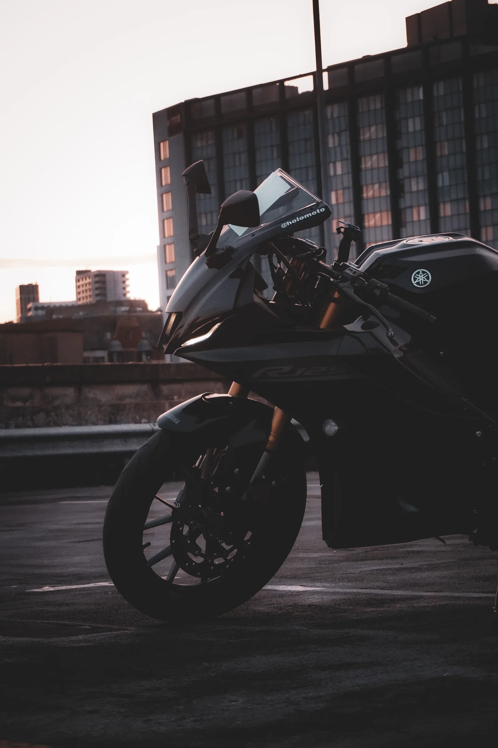 Motorcycle in an urban setting